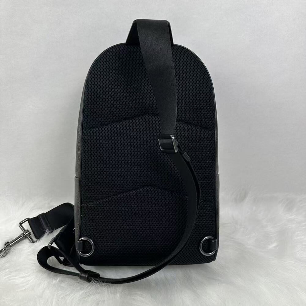 COACH Men's West Pack In Blocked Signature Canvas Walnut / Tan CAB60 NWT - Picture 4 of 9